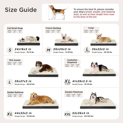 Bedsure Washable Dog Beds Large Sized Dog with Comfy Sherpa, 36X27In Grey | Orthopedic Egg Crate Foam,Comfort Support Flat Rectangle Pet Mat,Non-Slip Bottom,Removable Cover,For Large Breed up to 55 Lbs7