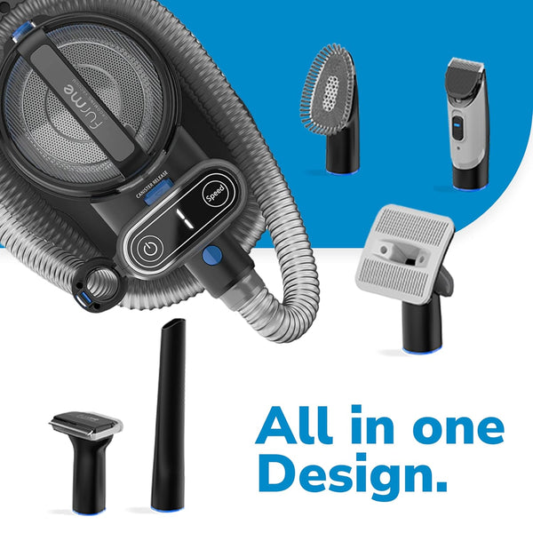 FURME Professional plus Pet Grooming Vacuum Kit - Cat & Dog Grooming Kit for Easy Pet Care at Home, Quiet & Safe Dog Hair Remover Machine with Brush, Clipper, Shedding & Cleaner Tools & 2L Canister3
