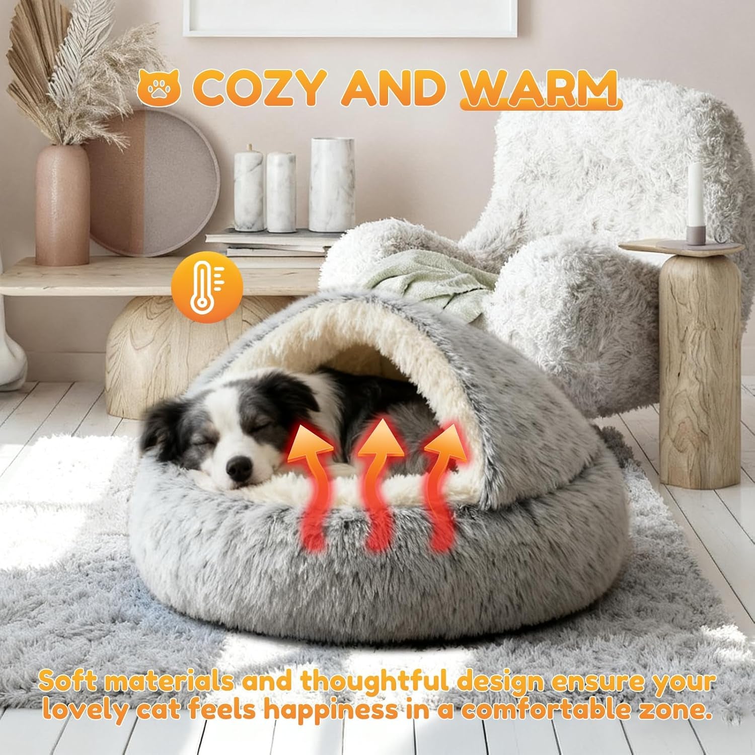 calming-dog-bed-fluffy-plush-pet-bed-under-35-pound-large-cave-bed-washable-non-slip-cat-nest-pod-windproof-cozy-indoor-cave-for-kitten-dog-non-slip-bottom-l-31-5in