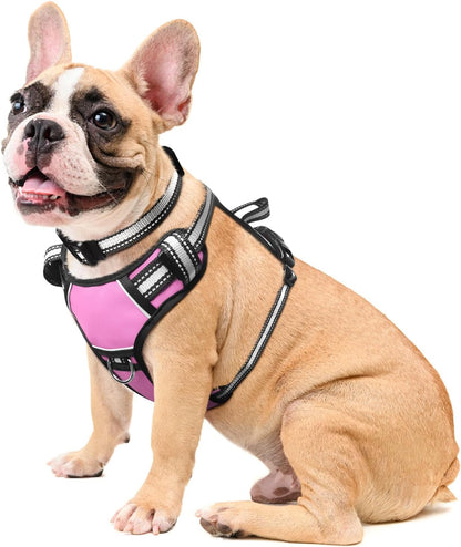 Dog Harness No Pull, Pet Harnesses with Dog Collar, Adjustable Reflective Oxford Outdoor Vest, Front/Back Leash Clips for Small, Medium, Large, Extra Large Dogs, Easy Control Handle for Walking27