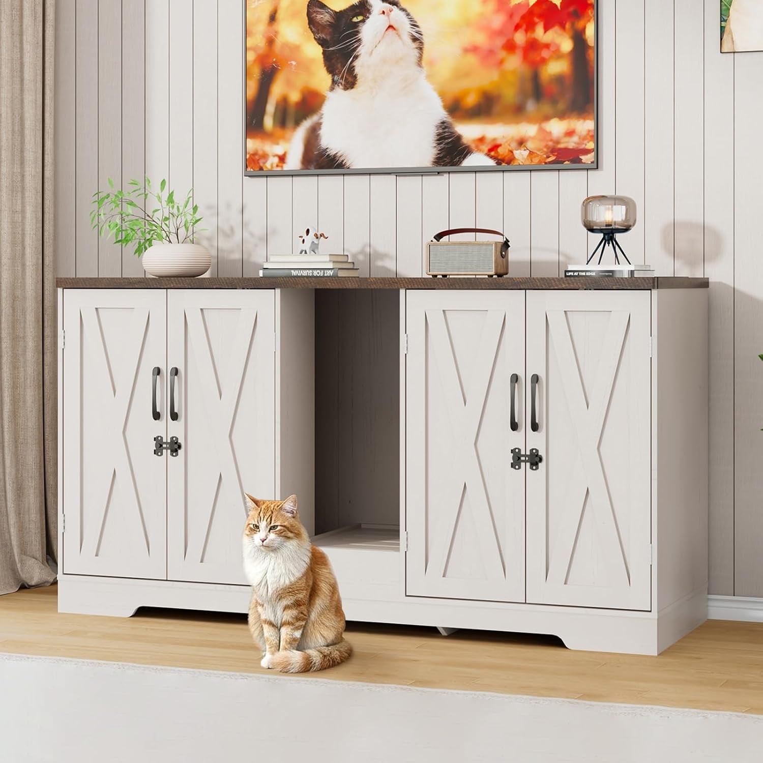 59-1-cat-litter-box-enclosure-for-2-cats-hidden-litter-box-furniture-with-power-outlet-removable-hallway-lockable-door-anti-tip-design-farmhouse-litter-box-cabinet-with-magnetic-door-white