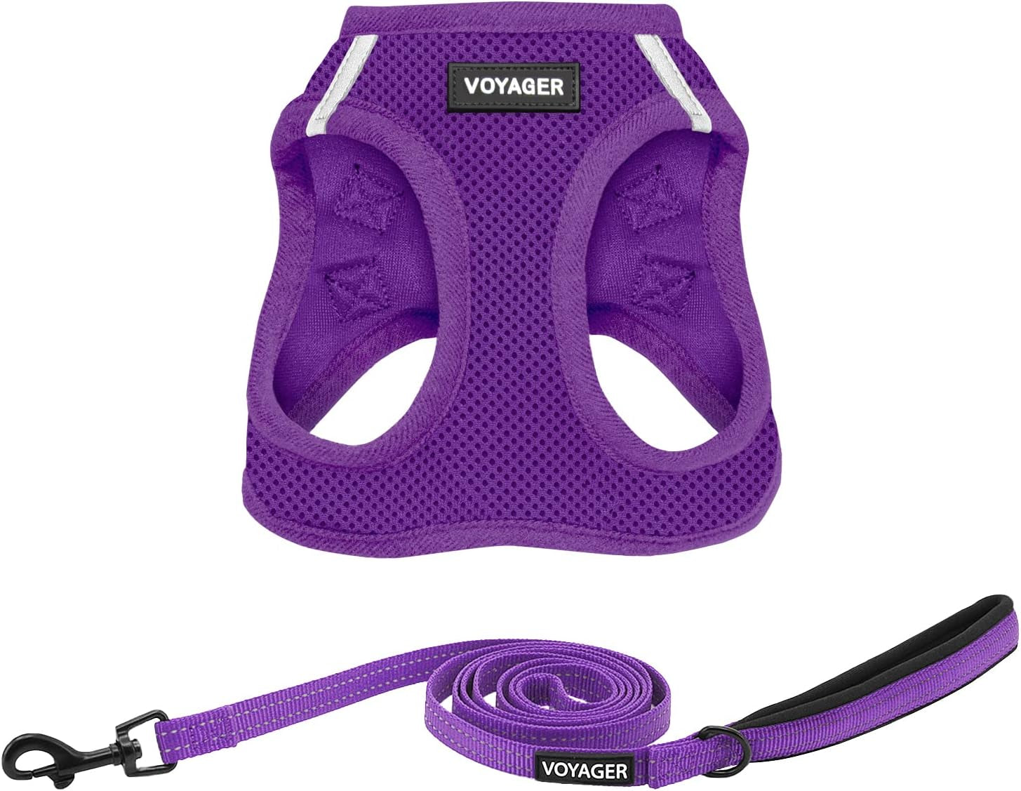 best-pet-supplies-voyager-step-in-air-all-weather-mesh-harness-and-reflective-dog-5ft-leash-combo-with-neoprene-handle-for-small-medium-and-large-breed-puppies-baby-blue-small