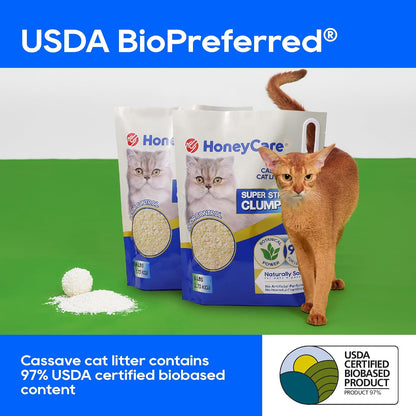 Honeycare Cassava Cat Litter | Natural Cassava Formula | Fast Clumping & Odor Control | Low Dust & Eco-Friendly | 6 Lbs2