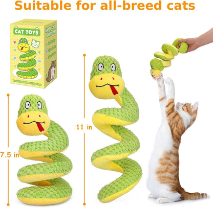 Retro Shaw 11" Realistic Snake Cat Toy – Interactive Kicker Toy for Indoor Cats with Silvervine & Catnip, Crinkle Sound, Spring-Loaded Design, Bite-Resistant Plush for Kitten Teething & Boredom Relief2