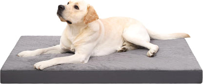 KSIIA Orthopedic Dog Bed for Large Dogs with Waterproof Lining, Grey, 35X22 | Deluxe Soft Plush Dog Crate Bed, Washable Pet Mat with Removable Cover & Egg Crate Foam for Large Dogs Sleeping & Relaxing15