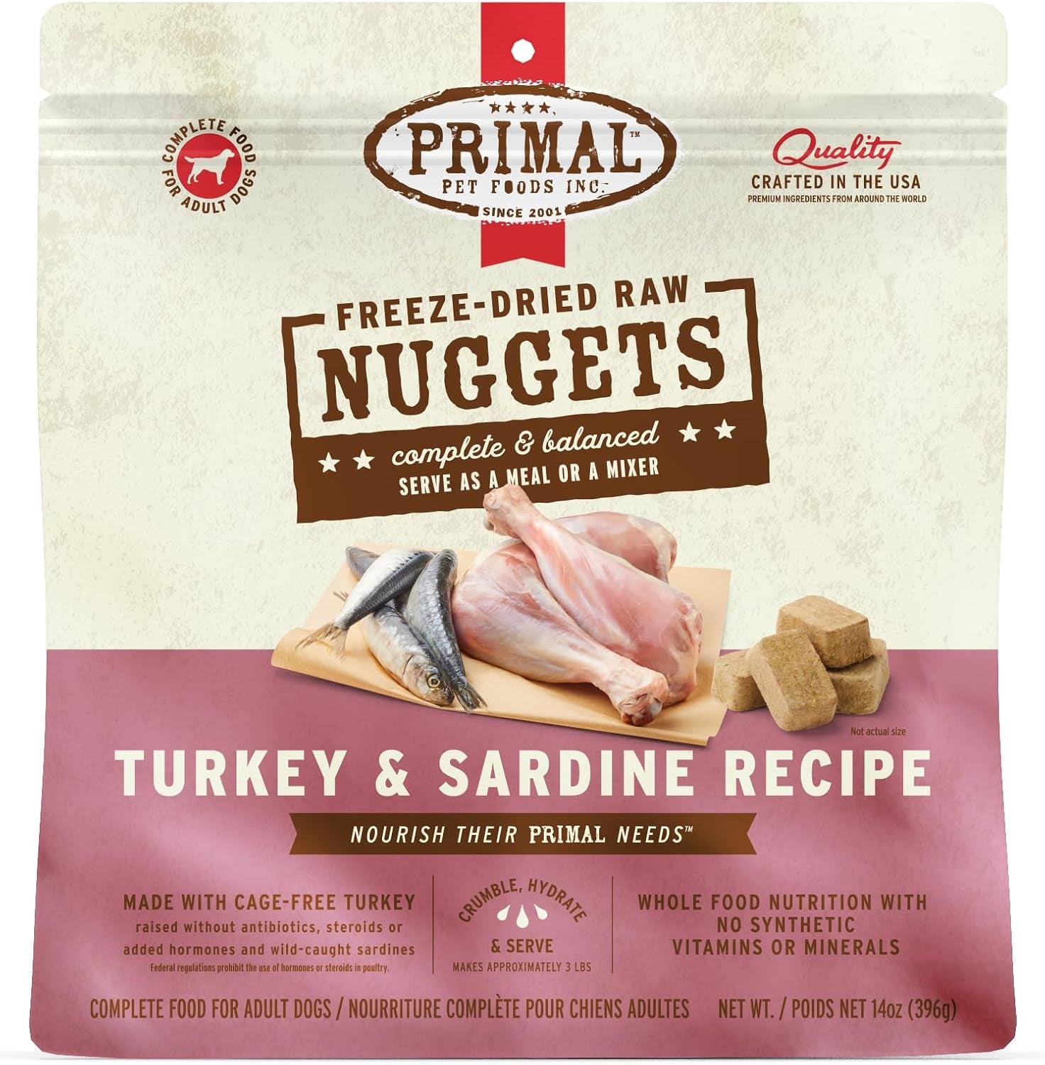 primal-freeze-dried-dog-food-nuggets-chicken-complete-balanced-meal-topper-or-treat-premium-healthy-grain-free-high-protein-raw-dog-food-14-oz-complete-balanced-nutrition-meal-topper-or-treat-grain-free-high-protein-no-synthetic-vitamins-minerals