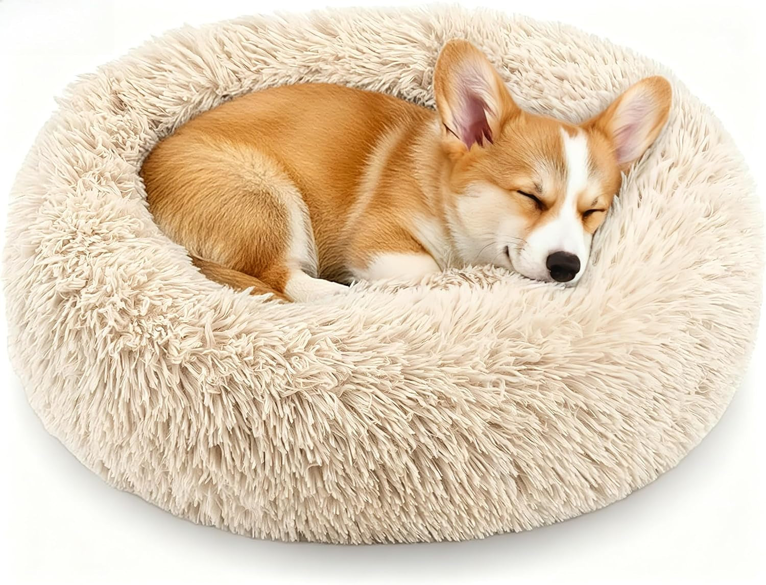 calming-donut-dog-and-cat-bed-for-indoor-cats-anti-anxiety-round-fluffy-soft-washable-small-pet-bed-for-puppy-and-kitten-warming-comfortable-luxury-anti-slip-waterproof-mute-base-20in-gray