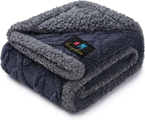 Luciphia Waterproof Pet Blanket, Liquid Pee Proof Dog Blankets for Sofa Bed Couch, Reversible Sherpa Fleece Furniture Protector Cover for Small Medium Large Dogs Cats,Khaki Small（40" X 28"）14