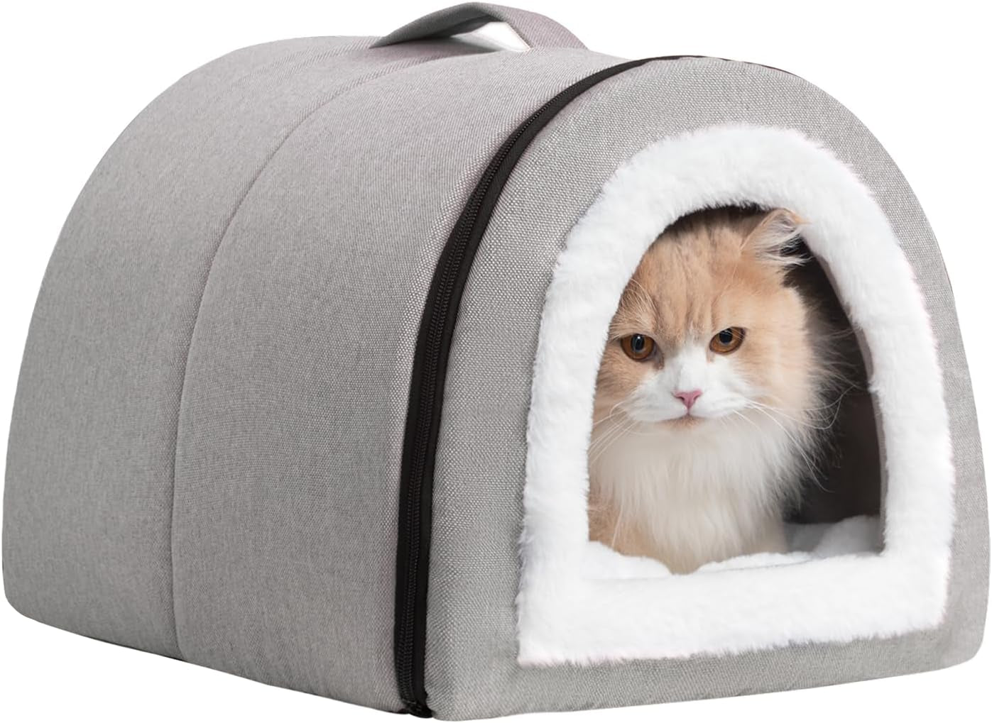 hollypet-cat-bed-cave-for-indoor-cats-for-pets-up-to-15-lbs-pineapple-warm-cat-bed-cats-cave-condo-covered-kitty-house-with-removable-washable-cushion-cozy-enclosed-pet-bed-for-small-dogs