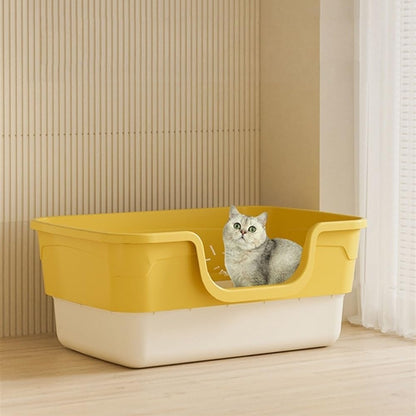 Pet Supplies, Open Top Cat Litter Box with Removable Design, Thickened anti Splash & Easy Clean(Gray)7