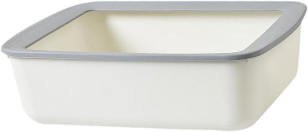Open Top Pet Litter Tray, Easy Clean Cat Litter Box with Splash Guard, 16.14X12.20X4.92 Inch Indoor Cat Sand Box Toilet Basin- White1