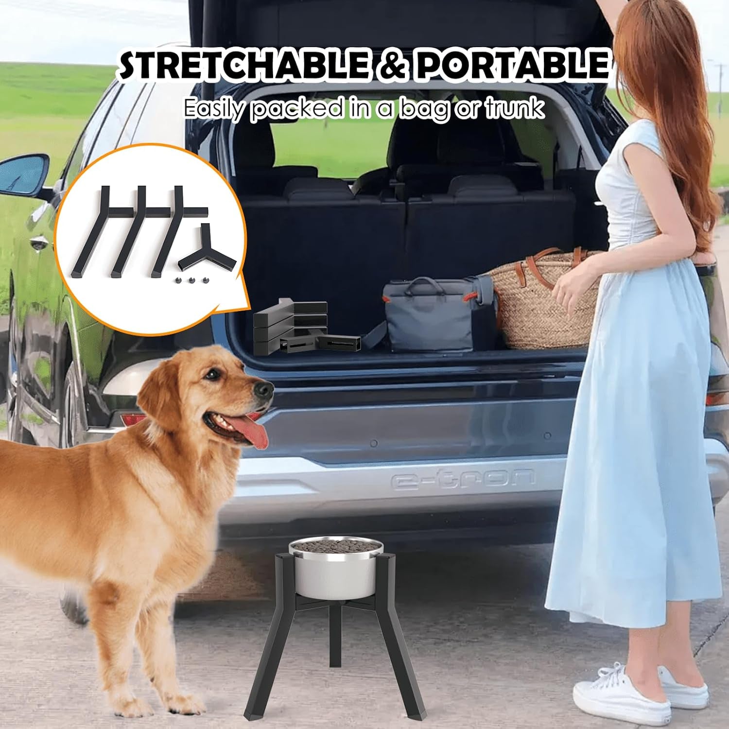 dog-bowl-stand-for-medium-large-dogs-adjustable-width-elevated-dog-bowls-7-10-6-raised-dog-food-water-bowls-11-inch-tall-single-holder-black-bowl-not-included