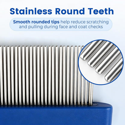 Prime Pets Flea Comb for Dogs and Cats, Stainless Steel Pet Grooming Comb for Flea Checks, Dander, Loose Hair and Tear Stain Debris5