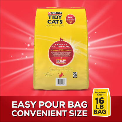Purina Tidy Cats Clumping Cat Litter Odor Control, 24/7 Performance Multi Cat Litter - 16 Lb. Bag8