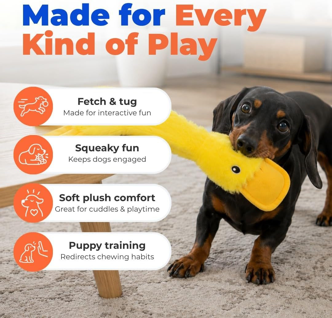 best-pet-supplies-interactive-squeaky-dog-chew-toy-ideal-dog-toys-for-chewers-small-medium-large-dogs-and-fetch-lovers-crinkle-duck-yellow-large