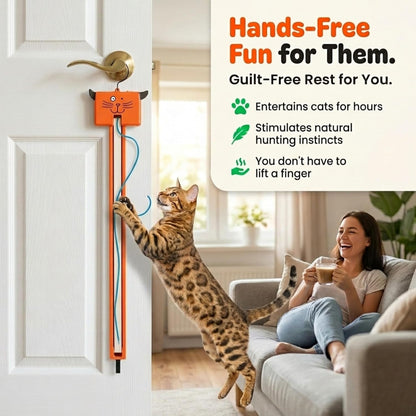 Moody Pet Interactive Cat Toy for Indoor Cats – Fling-Ama-String Automatic, Moving, Flying String Toy for Cats – Battery Operated, Door Hanging Exercise Toy for Kittens & Adult Cats2