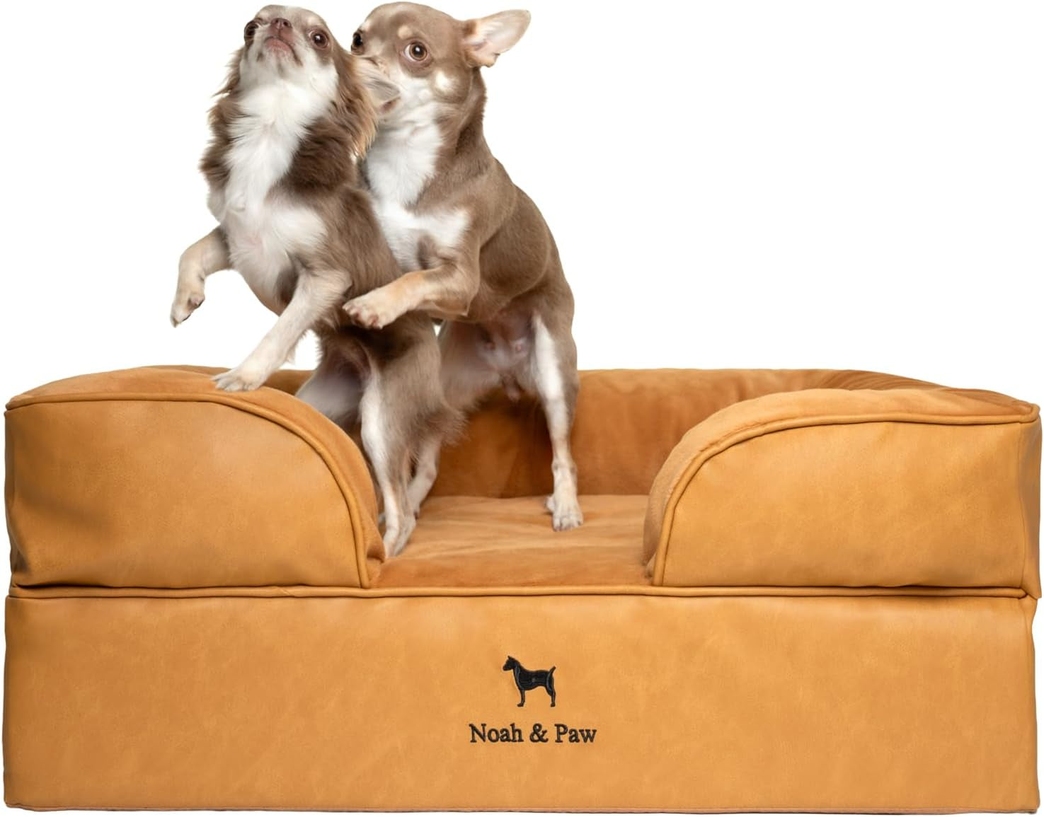 noah-paw-large-dog-bed-35x25x11-inch-orthopedic-dog-beds-eggshell-memory-foam-infused-with-cooling-gel-inner-cover-water-resistant-machine-washable-faux-leather