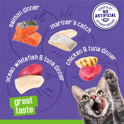 Purina Friskies Pate Wet Cat Food Variety Pack Seafood and Chicken Pate Favorites 40Ct VP - (Pack of 40) 5.5 Oz. Cans5
