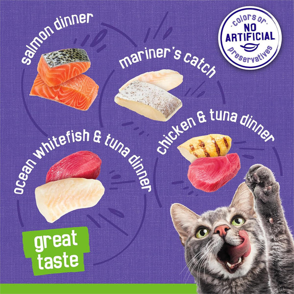 Purina Friskies Pate Wet Cat Food Variety Pack Seafood and Chicken Pate Favorites 40Ct VP - (Pack of 40) 5.5 Oz. Cans5