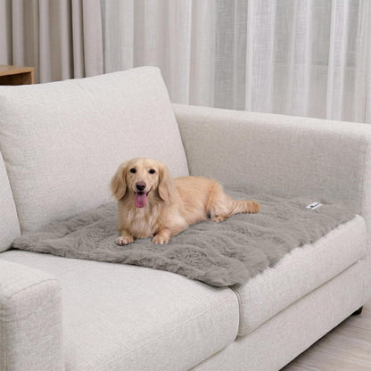 Paw Inspired Waterproof Dog Blanket, 40X30 Inch Size, Beige | Soft Faux Fur Throw, Fur-Resistant Fleece, Washable Pet Blanket, Waterproof Protection for Couch, Bed, Furniture, Crate, Car7