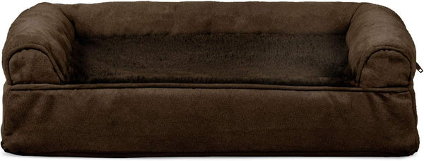 Furhaven Orthopedic Dog Bed for Large Dogs, Sofa-Style with Cool Gel-Top Foam with a Solid Orthopedic Foam Base for Joint Support, Removable Washable Cover, Jumbo XL, Plush & Suede, Gray19