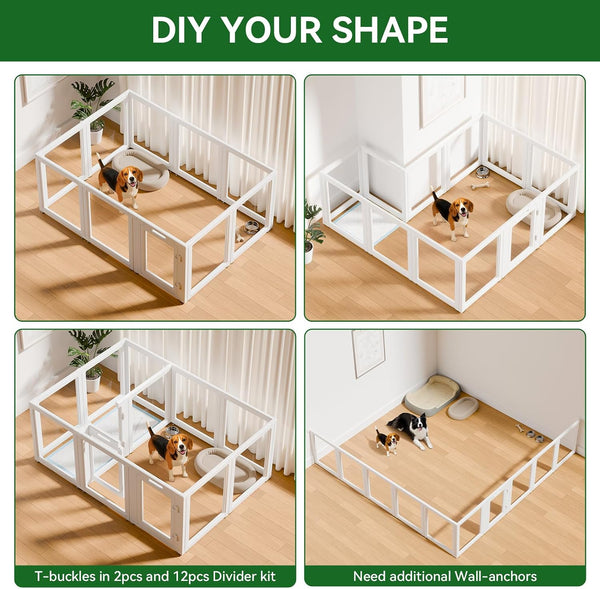 EVERFRONT Clear Acrylic Dog Playpen - Clear Dog Play Pen - Easy Assemble Acrylic Dog Playpen - Puppy Playpen, Cat Playpen, Small Animal Playpen, Dog Play Pen Indoors (24", 10 Panels)7