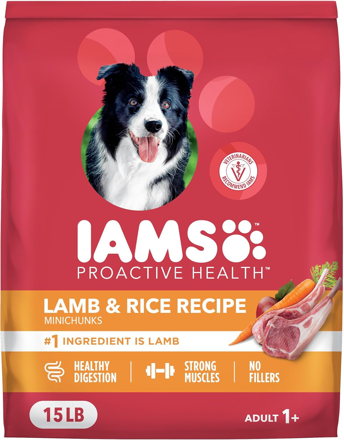 iams-proactive-health-minichunks-dry-dog-food-lamb-rice-15-lb-real-lamb-1-ingredient-omega-6-fatty-acids-for-skin-coat-natural-fiber-prebiotics-no-fillers-or-artificial-flavors