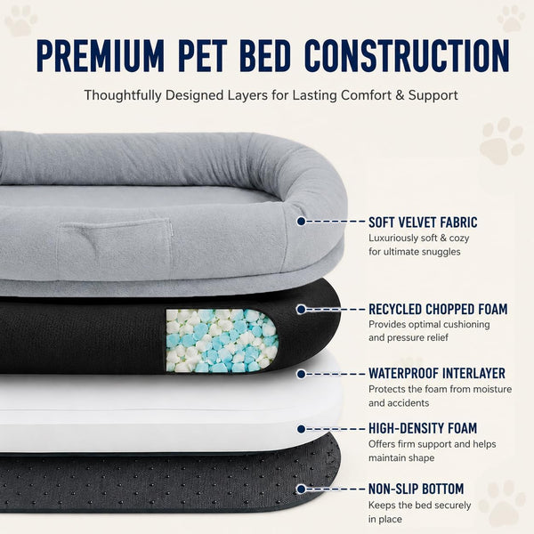 Human Dog Bed for Large Dog - Giant Dog Bed for Humans with High-Density Foam & Faux Fur Cover - Washable Bean Bag Bed Alternative for Napping, Gaming, and Pet Bonding4