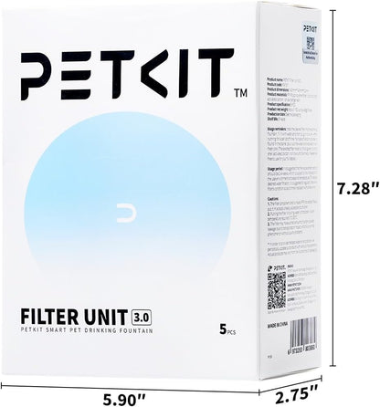 PETKIT Upgraded Filter Units 3.0 for PETKIT Cat Water Fountain 5 Pcs | Replacement Fountain Filters for Eversweet 2S/3/3 Pro,Eversweet Solo/Solo2/Solo SE & CYBERTAIL6