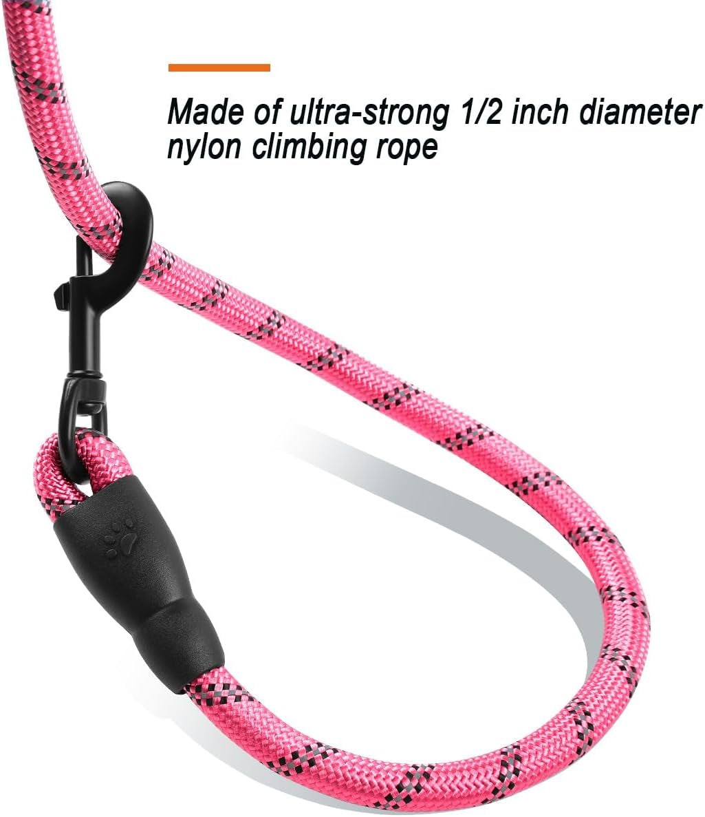 barkbay-dog-leashes-for-large-dogs-heavy-duty-dog-leash-4-5-6-ft-with-comfortable-padded-handle-and-highly-reflective-threads-for-medium-large-dogs-walking-training-running-5ft-1-2-pink