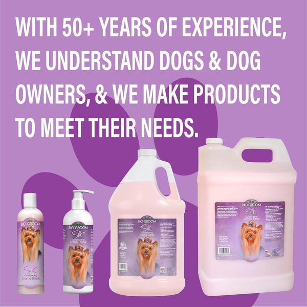 Bio-Groom Silk Creme Rinse Dog & Puppy Conditioner - Hair Detangler for Dogs, Moisturizes Skin & Coat, Removes Tangles & Frizz, Made in USA - 1 Gallon2