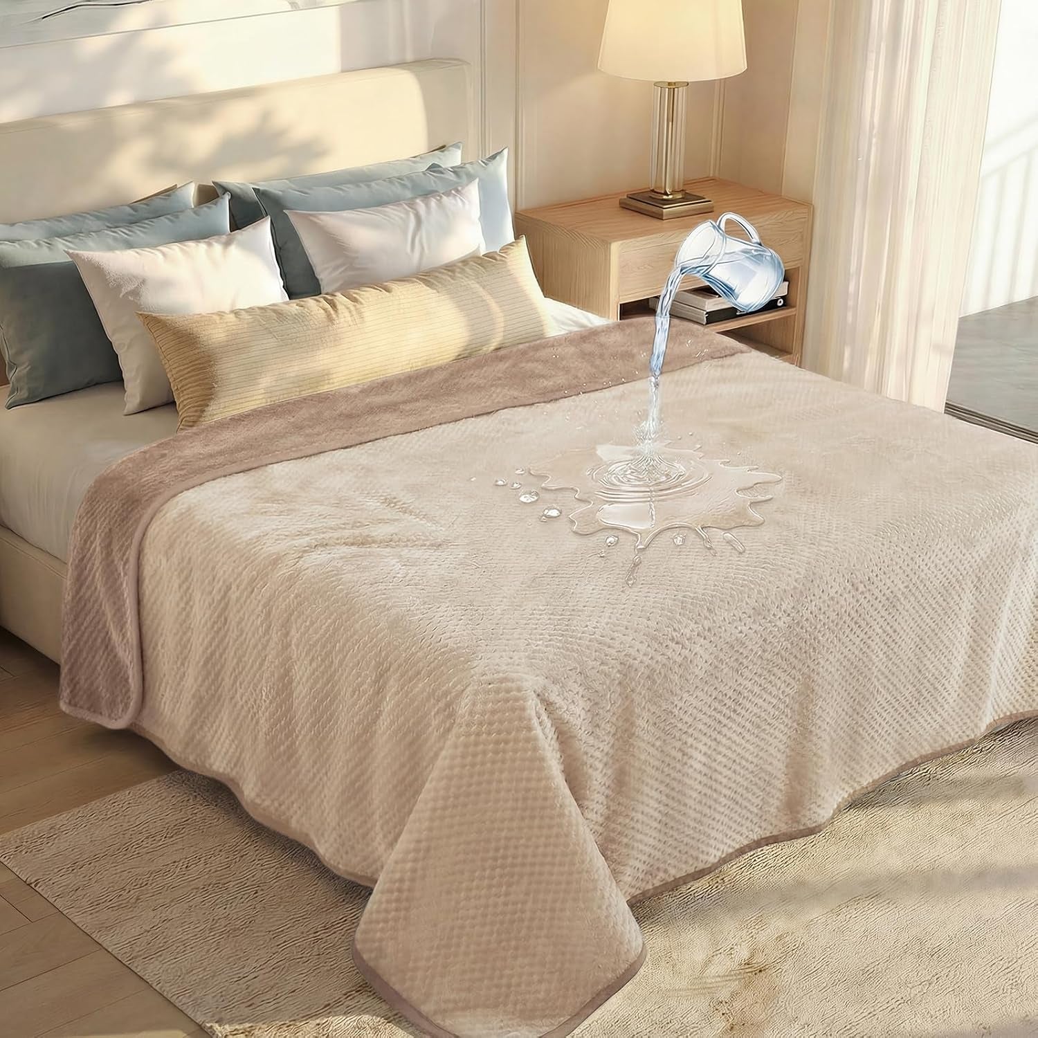 luciphia-waterproof-blanket-for-large-dog-ultra-soft-calming-pet-throw-reversible-warm-fleece-durable-furniture-crate-couch-bed-cover-protector-machine-washable-leakproof-beige-l-65x57
