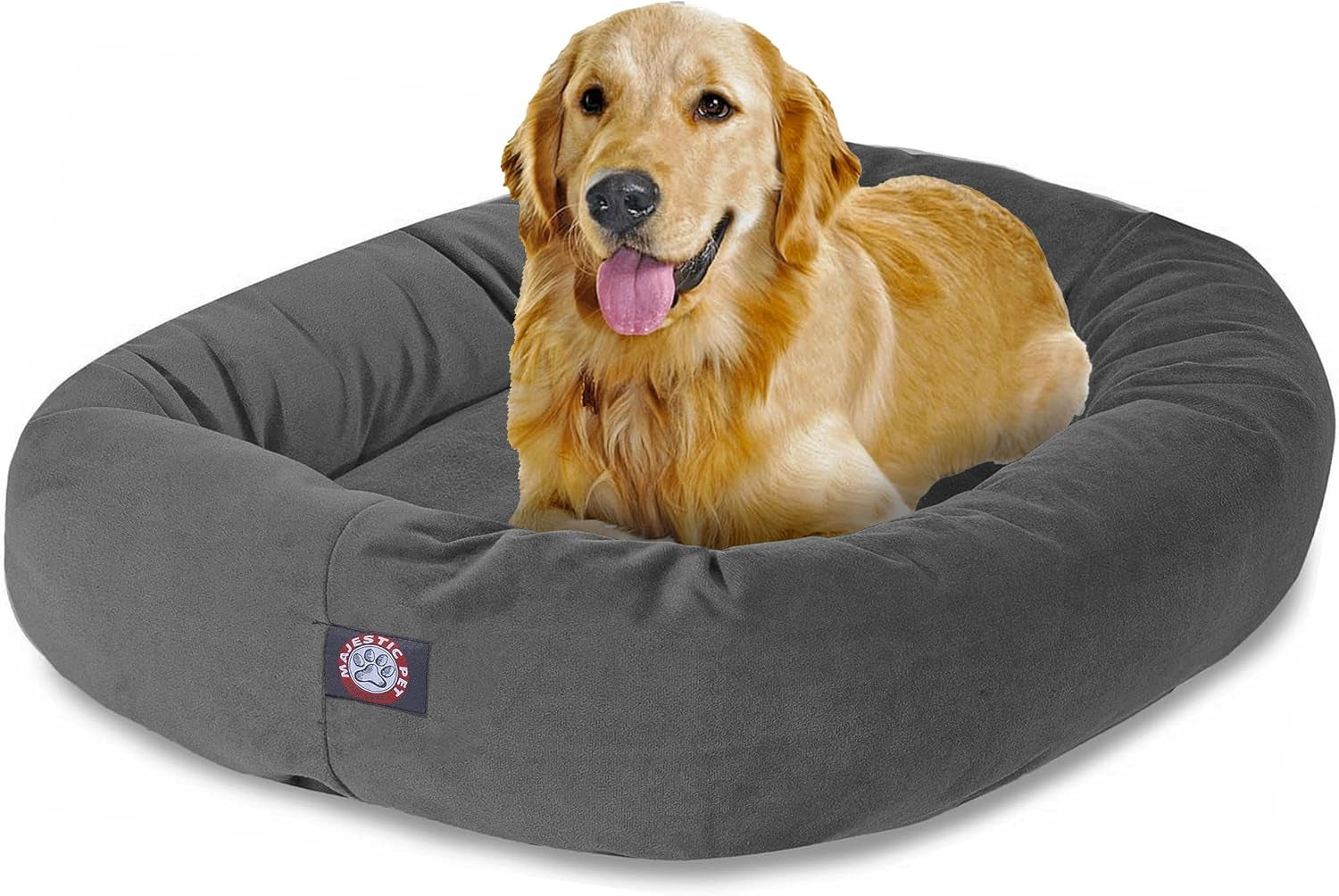 majestic-pet-32-inch-suede-calming-dog-bed-washable-cozy-soft-round-dog-bed-with-spine-support-for-dogs-to-rest-their-head-fluffy-donut-dog-bed-32x23x7-inch-round-pet-bed-medium-sage