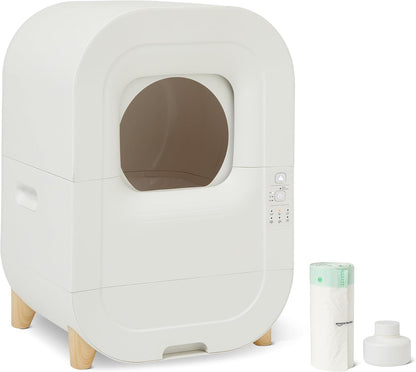 Amazon Basics Automatic Self-Cleaning Cat Litter Box with Safety Sensors, S-Shaped Screen, Odor Control, Removable Washable Liner, 15.8-Gallon, for Cats 3.3-22Lb1