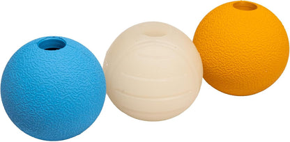 Amazon Basics Interactive Bouncy Durable Rubber Dog Toy Balls, 2.5 Inch, Multi-Color Blue/Orange, Pack of 1011