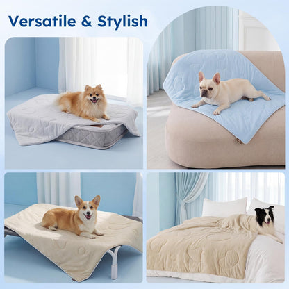 ZOMISIA Cooling Blanket for Large Dogs - Washable Dog Cooling Mat for Hot Weather, Travel Soft Pet Summer Essentials, Grey, 40"X50"7