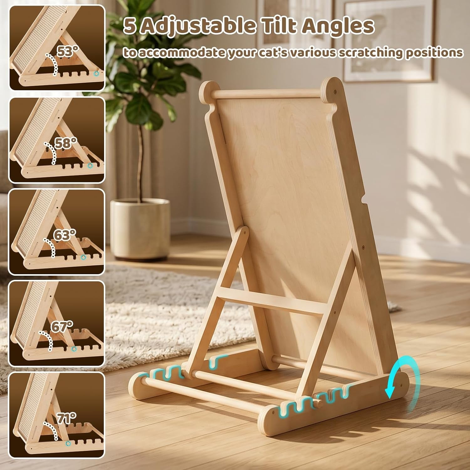 xiaz-cat-scratcher-23-sisal-cats-scratching-board-with-5-adjustable-heights-no-assembly-required-foldable-cat-scratchers-for-indoor-cats-and-kittens-ready-to-use