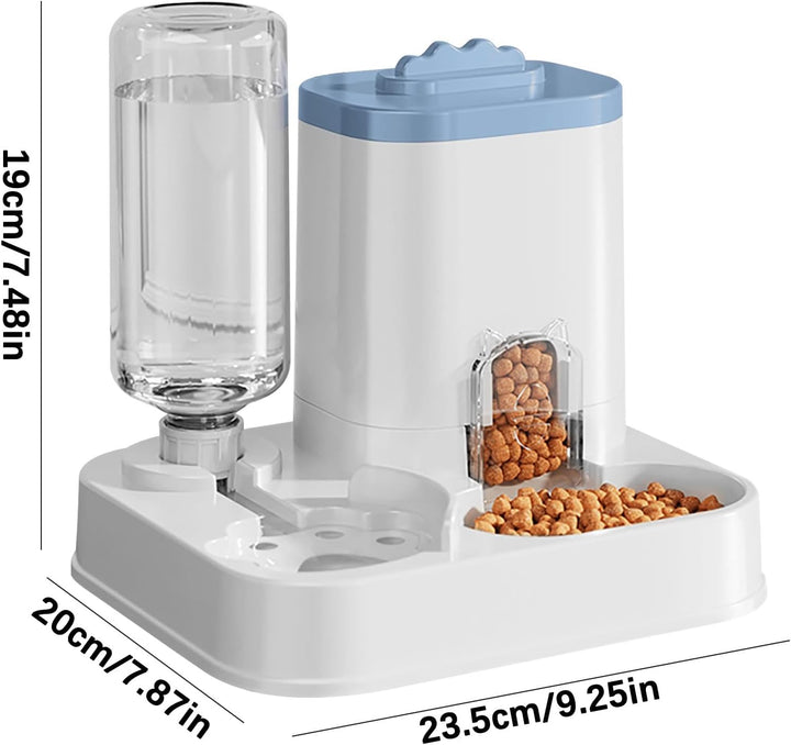 Cat Food Dispenser Dog Cat Feeder Automatic Integrated Food Basin 1-10L Large Capacity Feeding & Watering Supplies Automatic Pet Feeder for Small Medium Dogs Puppy Kitten Cats Food Bowl+2