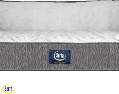 Serta Orthopedic Supportive Foam Quilted Couch Dog Bed with Soft Bolsters (Slate Gray) X-Large7