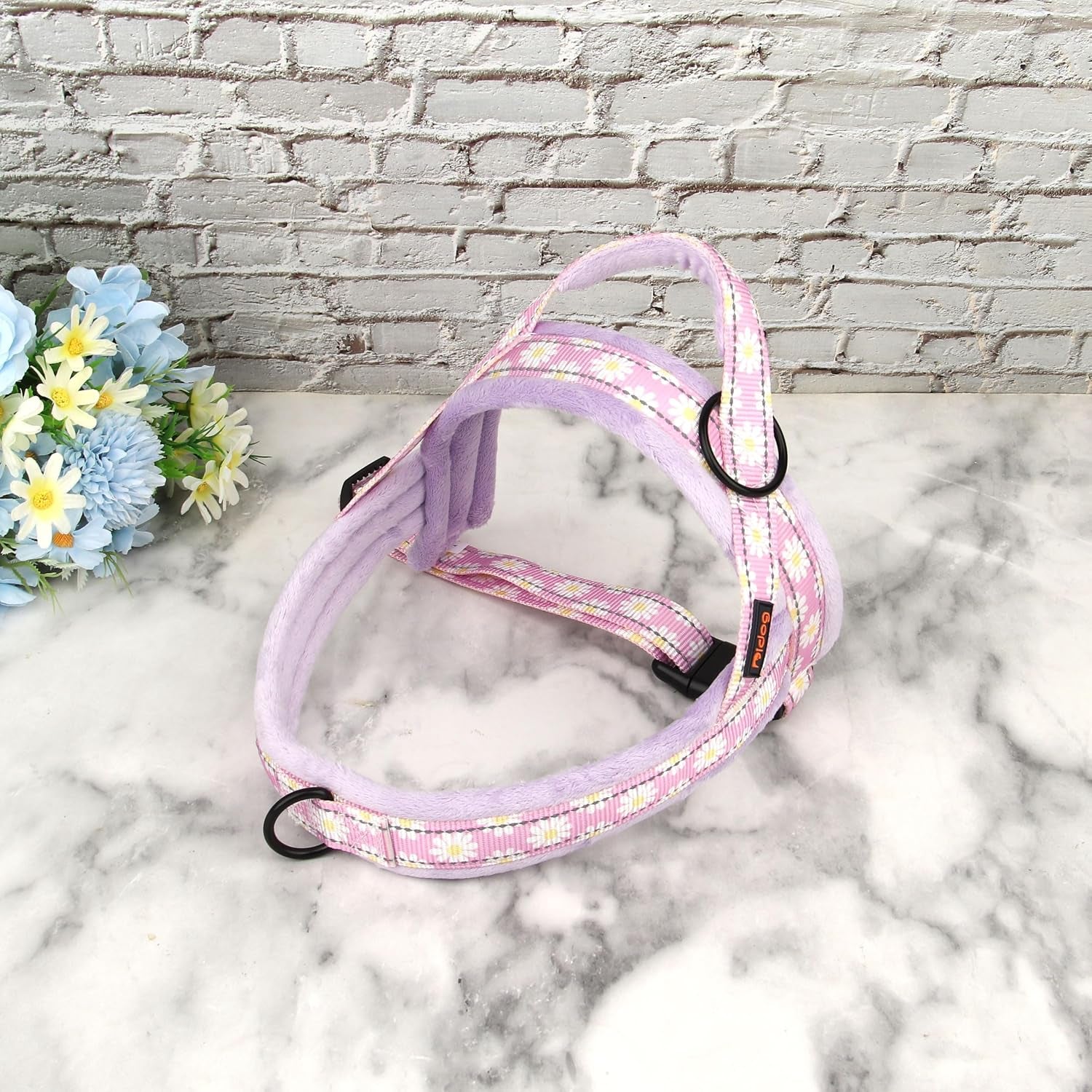 didog-no-pull-dog-harness-for-small-medium-dogs-floral-print-purple-s-soft-flannel-padded-quick-fit-easy-on-and-off-night-safty-adjustable-reflective-for-walking-and-training-chest-19-22