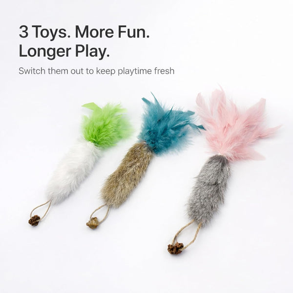 3 Pack Rabbit Fur Catnip Toys with Feathers – Interactive Carrot Cat Toys with Galls Fruit for Indoor Cats and Kittens6