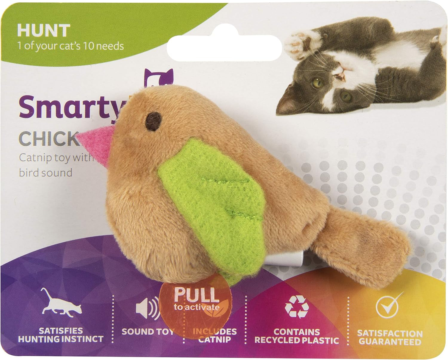 smartykat-chickadee-chirp-electronic-sound-cat-toy-contains-catnip-battery-powered-light-brown-one-size