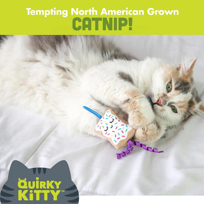 Quirky Kitty Flingin Purr Tarts Catnip Filled Interactive Cat Toys, 2 Pack | Pastry Themed Pair Made for Tossing Games, Sparks Batting, Chasing and Playful Energy in Felines during Active Daily Sessions3