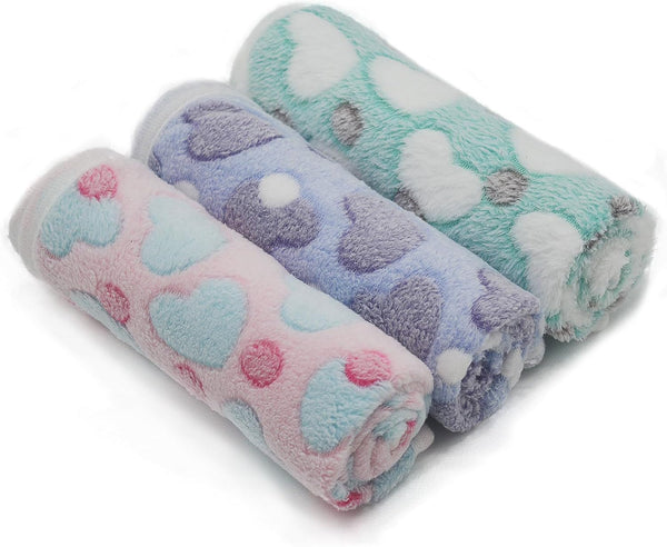 1 Pack 3 Puppy Blankets Super Soft Warm Sleep Mat Grey Cute Print Blanket Fluffy Fleece Pet Blanket Flannel Throw Dog Blankets for Small Dogs Puppy Dogs Fluffy Cats,Bone-Small(23"X15")10