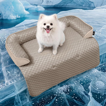 Calming Large Dog Bed for Couch, 41 X 37 Inch Removable Couch Cover for Dogs Washable, Non-Slip Fluffy Plush Dog Sofa Mat for Furniture Protector - Grey25