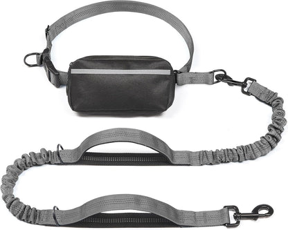 Iyoshop Hands Free Dog Leash with Zipper Pouch, Dual Padded Handles and Durable Bungee for Walking, Jogging and Running Your Dog (Large, 25-120 Lbs, Black)19