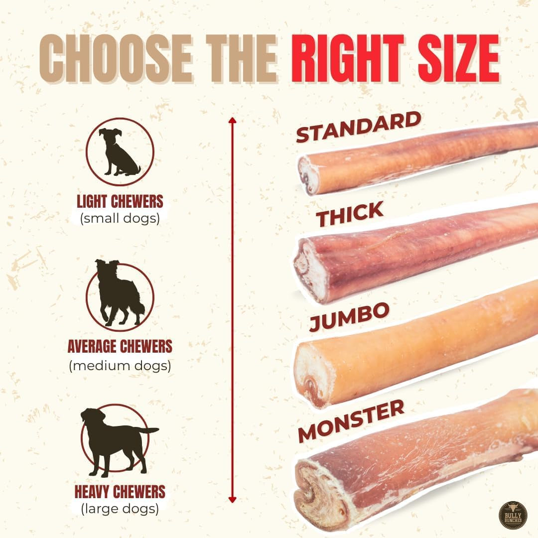 bully-bunches-premium-6-standard-5-pack-odor-free-bully-sticks-for-small-to-medium-dogs-puppies-consistently-sized-long-lasting-chews-for-oral-care-all-natural-100-beef-dog-treats