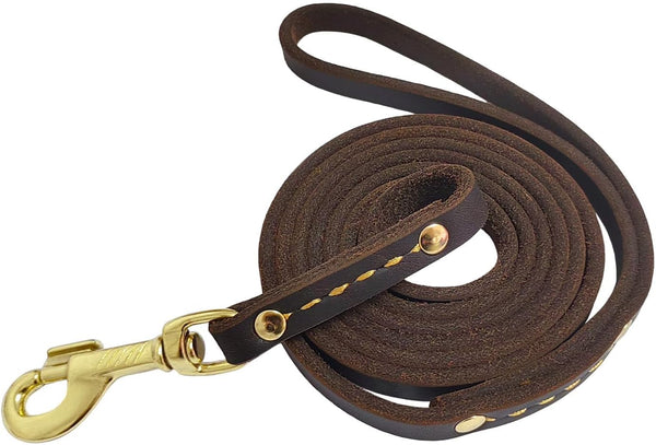 Leather Dog Leash 6 Ft X 1/2 Inch Heavy Duty Genuine Leather Dog Training Leash Soft and Strong Leather Leash for Small and Medium Dogs Brown8