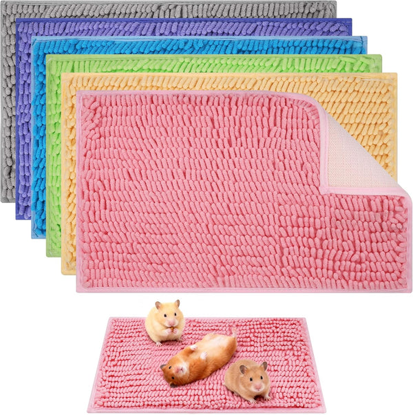 6 Pcs Guinea Pig Cage Liner, 20X12 Inch Washable Fleece Bedding Mat | Reusable Guinea Pig Bedding & Pee Pads for Small Animals, Rabbit1