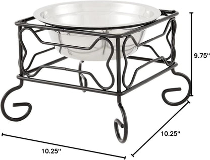 YML Wrought Iron Stand with Stainless Steel Dog Bowl, Large5